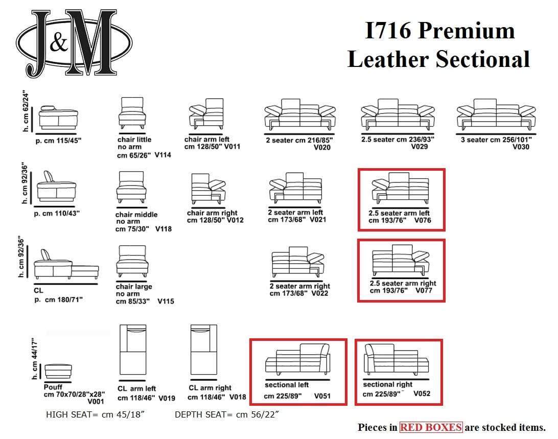 i716 Sectional Sofa in Taupe | Incanto