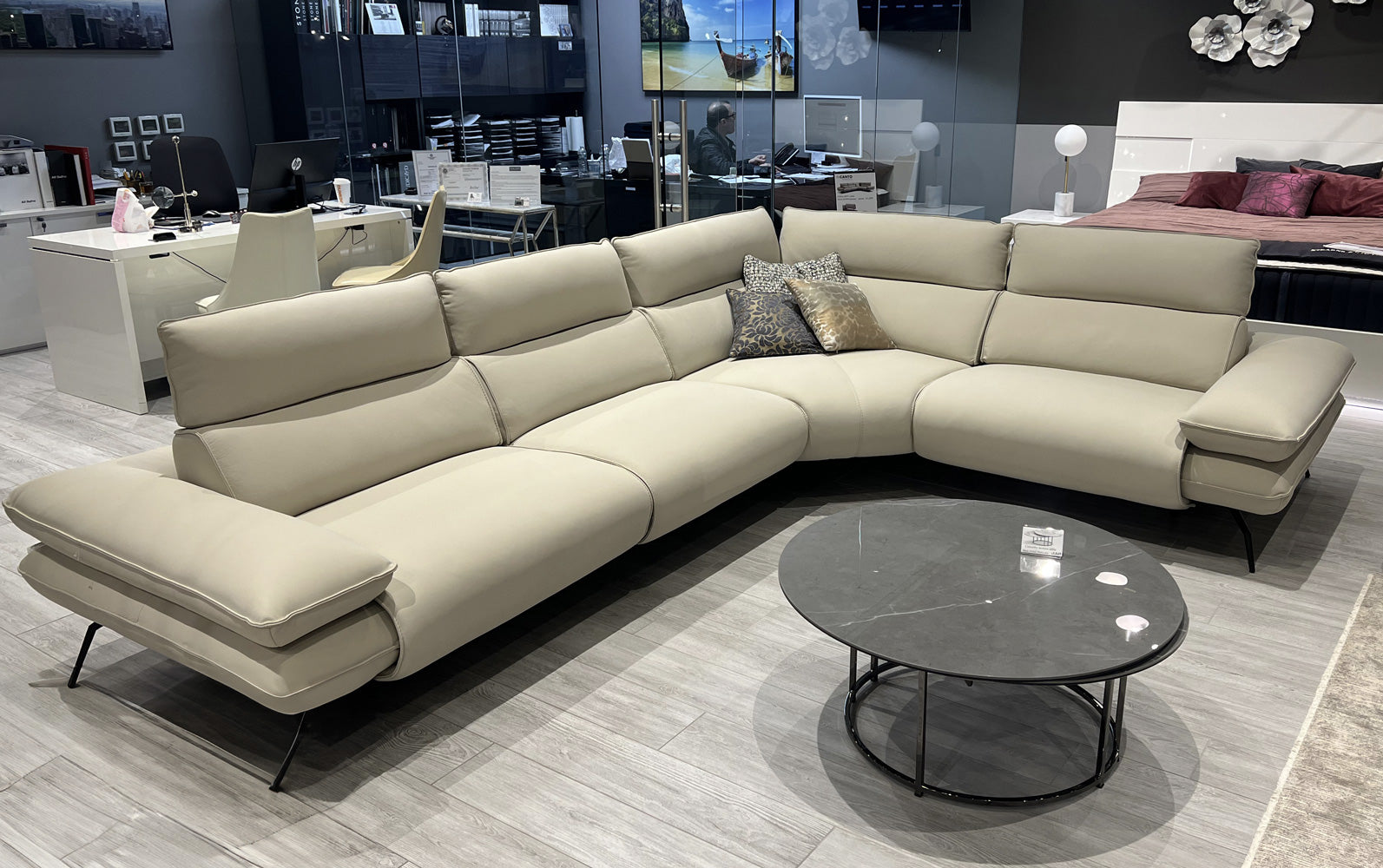 Mira i861 Reclining Leather Sectional | Incanto – ItalMod Furniture