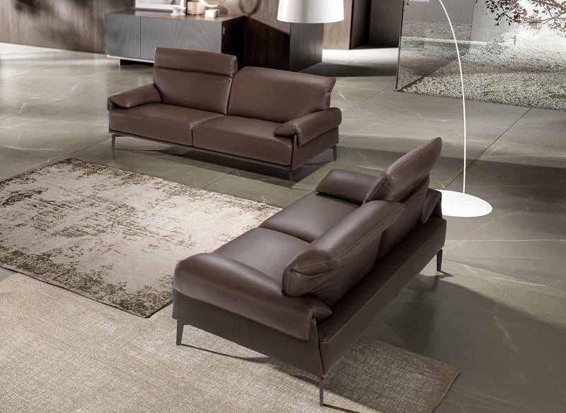 Incanto Italian Attitude Couches & Sofa Norma Leather Sofa Collection in Walnut | Max Divani