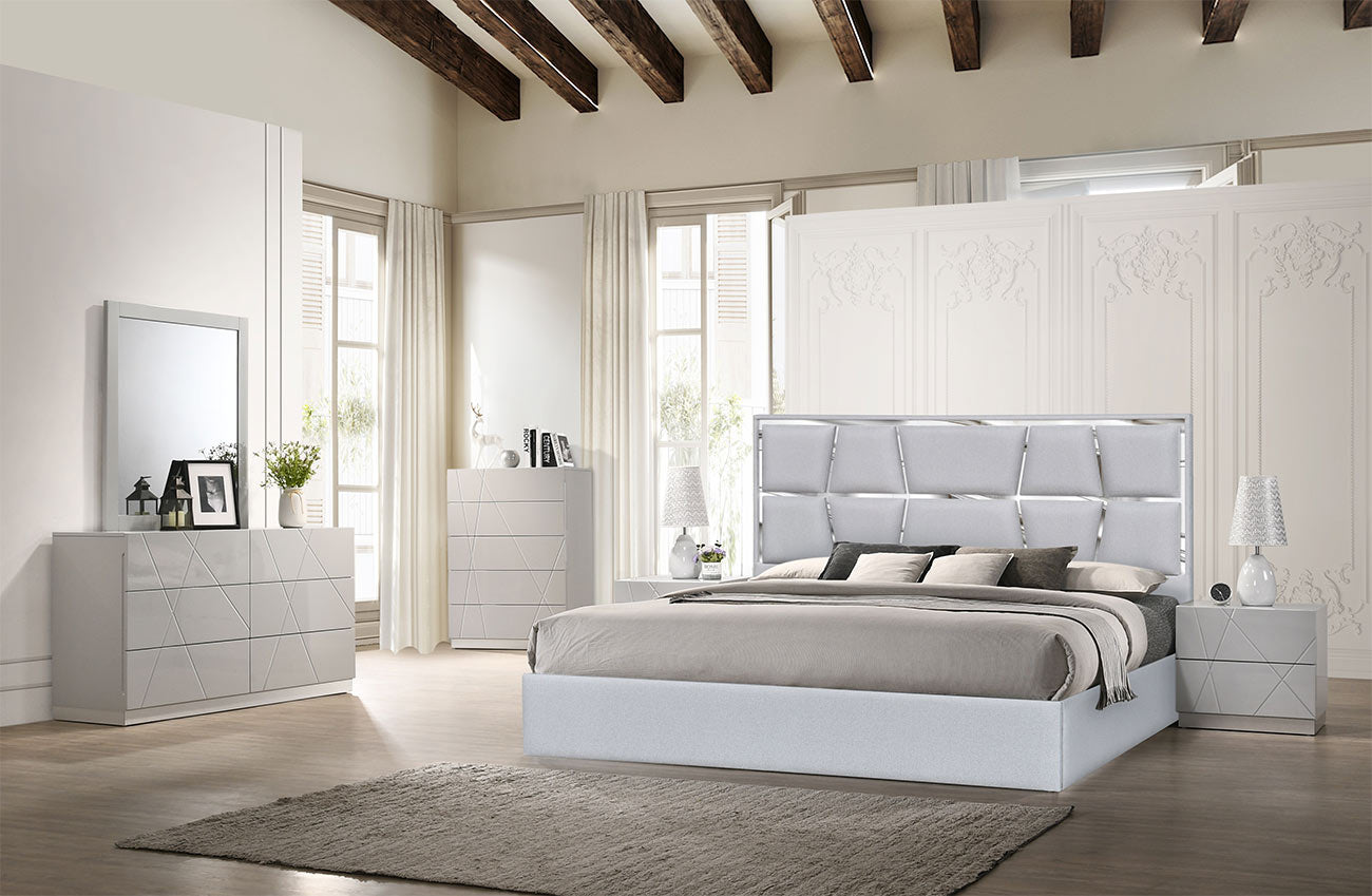 J and M Furniture Bed Degas Bed in Silver Grey