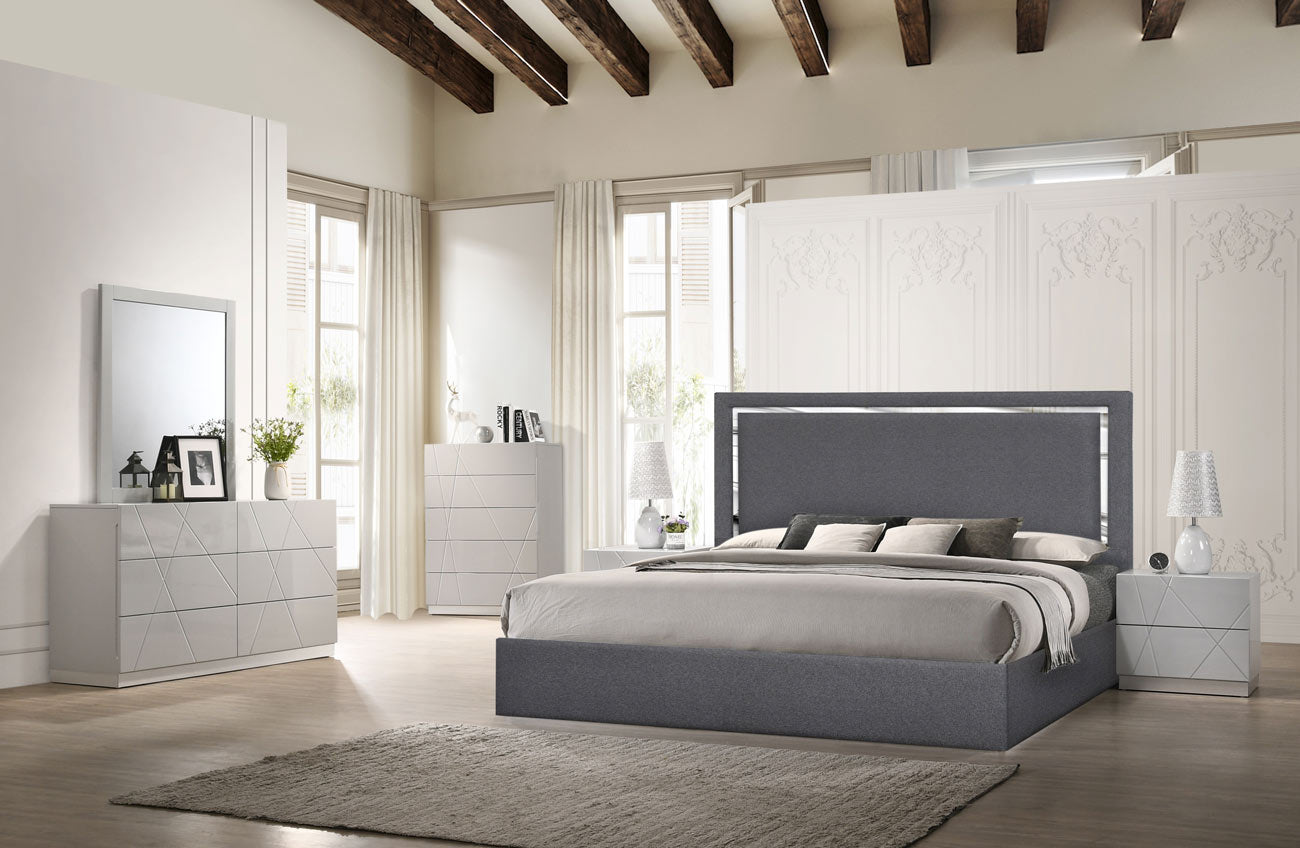 J and M Furniture Bed Monet Bed in Charcoal