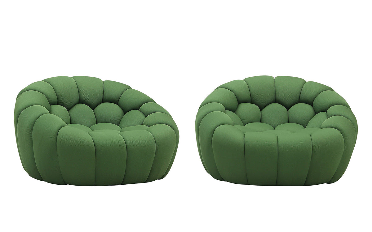 J and M Furniture Chair 2 Chairs Fantasy Fabric Chair in Green