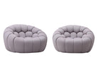 J and M Furniture Chair 2 Chairs Fantasy Fabric Chair in Grey