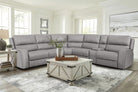 J and M Furniture Couches & Sofa 70815M Reclining Sectional in Grey | J&M Furniture
