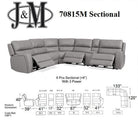 J and M Furniture Couches & Sofa 70815M Reclining Sectional in Grey | J&M Furniture