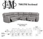 J and M Furniture Couches & Sofa 70815M Reclining Sectional in Pumpkin | J&M Furniture