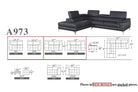 J and M Furniture Couches & Sofa A973 Leather Sectional in Grey | J&M Furniture