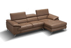 J and M Furniture Couches & Sofa A973b Premium Leather Mini Sectional in Caramel | J&M Furniture