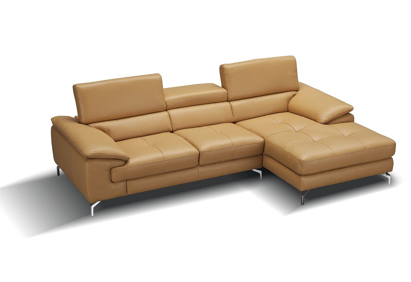 J and M Furniture Couches & Sofa A973b Premium Leather Mini Sectional in Freesia | J&M Furniture