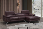 J and M Furniture Couches & Sofa A973b Premium Leather Mini Sectional in Maroon | J&M Furniture