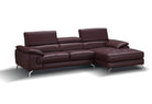 J and M Furniture Couches & Sofa A973b Premium Leather Mini Sectional in Maroon | J&M Furniture