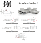 J and M Furniture Couches & Sofa Annalaise Leather Recliner Sectional in Silver Grey | J&M Furniture