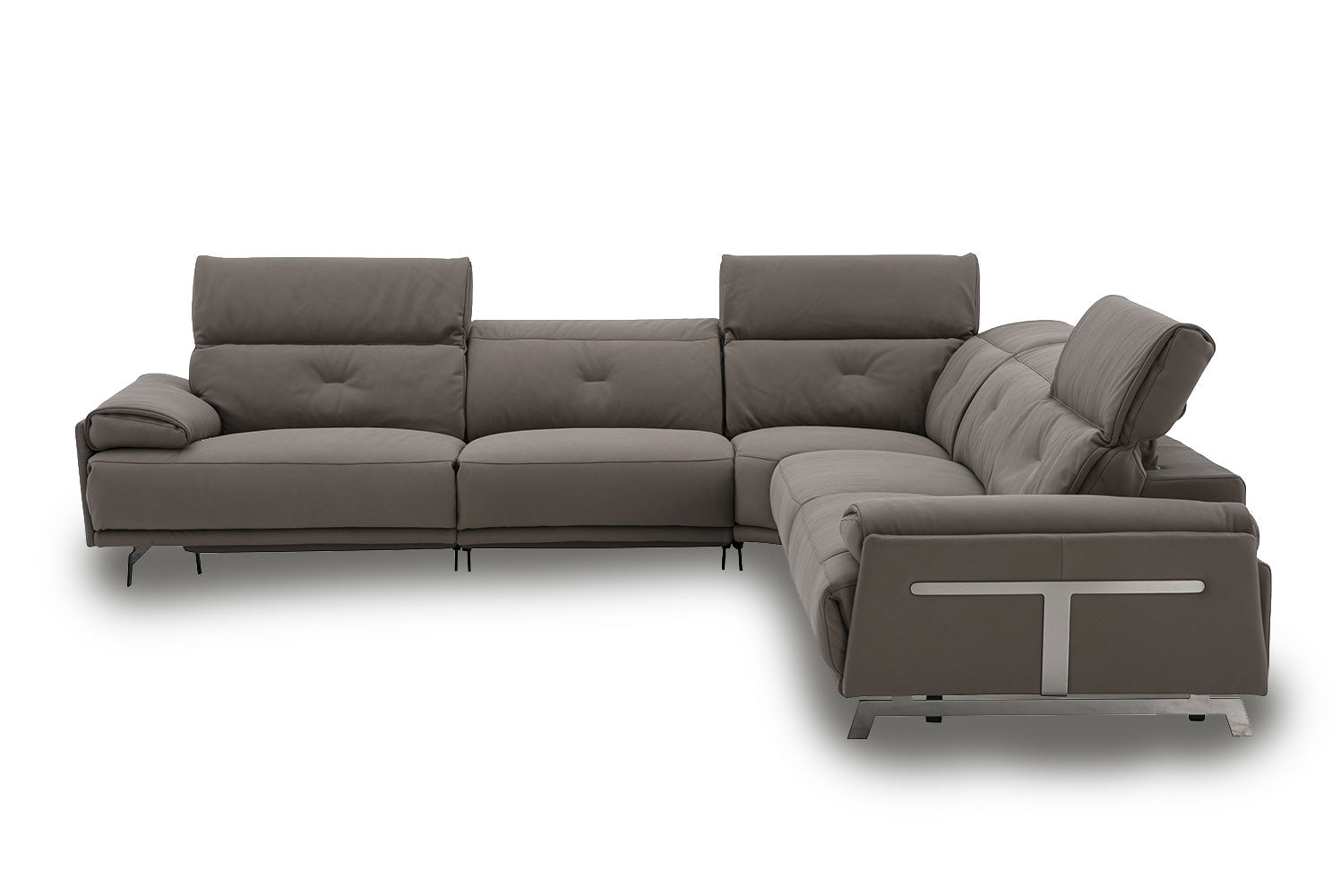 J and M Furniture Couches & Sofa Dolce Vita Leather Power Reclining Sectional in Brownie