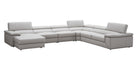 J and M Furniture Couches & Sofa Kobe Leather Sectional in Silver Grey | J&M Furniture