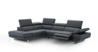 J and M Furniture Couches & Sofa Left Hand Facing Annalaise Recliner Leather Sectional in Blue Grey | J&M Furniture
