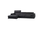 A973b Premium Leather Mini Sectional in Black | J&M Furniture - Canal Furniture