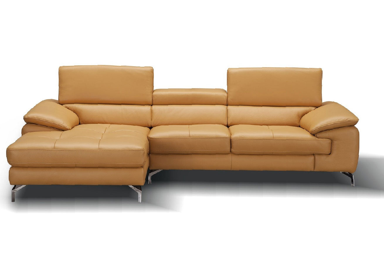 J and M Furniture Couches & Sofa Left Hand Facing Chaise A973b Premium Leather Mini Sectional in Freesia | J&M Furniture