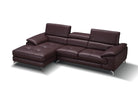 J and M Furniture Couches & Sofa Left Hand Facing Chaise A973b Premium Leather Mini Sectional in Maroon | J&M Furniture