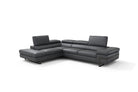 J and M Furniture Couches & Sofa Left Hand Facing Chaise Rimini Italian Leather Sectional in Dark Grey (i867)
