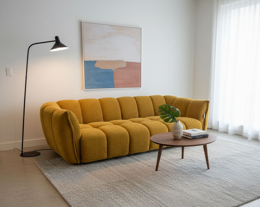 J and M Furniture Couches & Sofa Lennox Fabric Sofa in Mustard | J&M Furniture