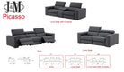 J and M Furniture Couches & Sofa Picasso Leather Power Reclining Loveseat with Dual Motor & USB