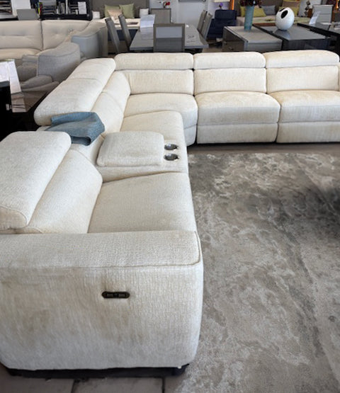 J and M Furniture Couches & Sofa Picasso Motion Fabric Sectional in Sand | J&M Furniture