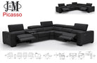 J and M Furniture Couches & Sofa Picasso Motion Sectional in Black | J&M Furniture