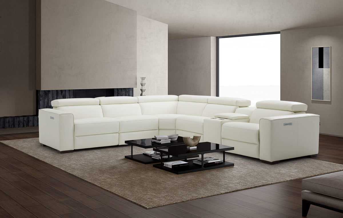J and M Furniture Couches & Sofa Picasso Motion Sectional in White | J&M Furniture