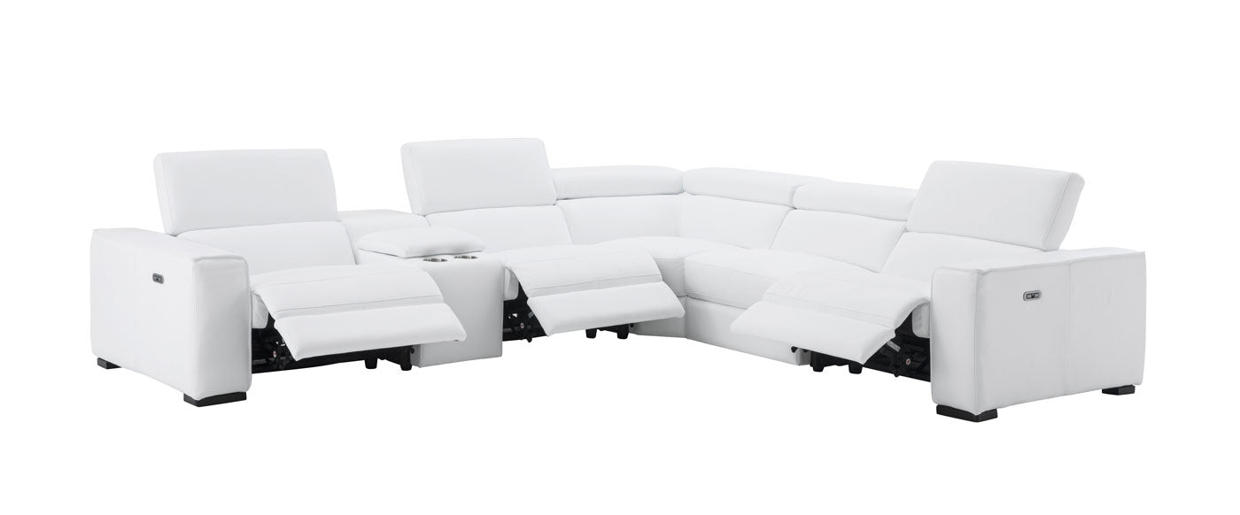 Picasso Modular Power Reclining Sectional with Console | Top Grain