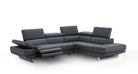 J and M Furniture Couches & Sofa Right Hand Facing Annalaise Recliner Leather Sectional in Blue Grey | J&M Furniture