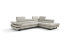 J and M Furniture Couches & Sofa Right Hand Facing Chaise Rimini Italian Leather Sectional in Light Grey (i867)