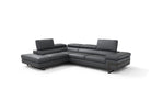 J and M Furniture Couches & Sofa Rimini Italian Leather Sectional in Dark Grey (i867)