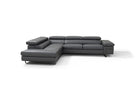 J and M Furniture Couches & Sofa Rimini Italian Leather Sectional in Dark Grey (i867)