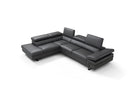 J and M Furniture Couches & Sofa Rimini Italian Leather Sectional in Dark Grey (i867)