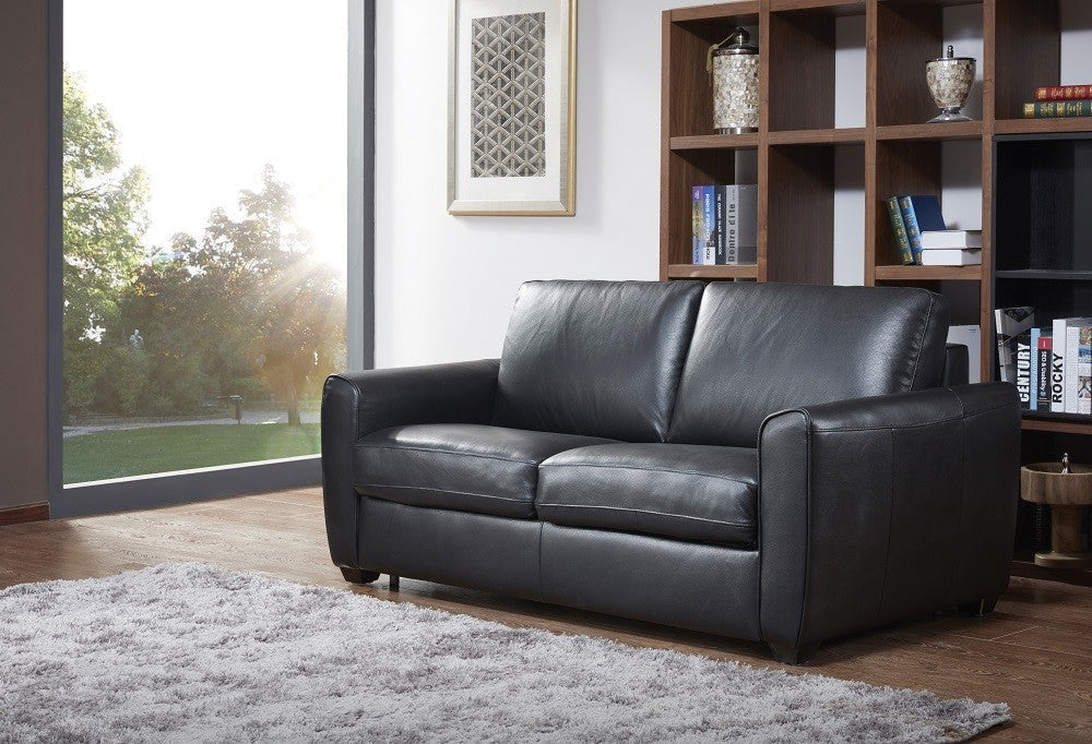 J and M Furniture Couches & Sofa Ventura Sofa Bed in Black Leather | J&M Furniture