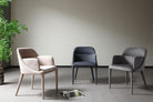 J and M Furniture Dining Chair Baxter Fabric Arm Chair in Grey | J&M Furniture