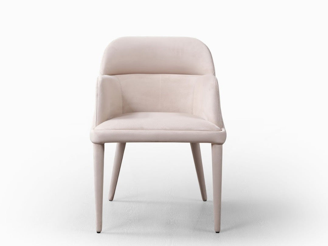 J and M Furniture Dining Chair Baxter Nubuck Leather Arm Chair in Beige | J&M Furniture