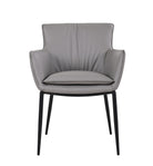 J and M Furniture Dining Chair Kani Leather Armchair in Grey | J&M Furniture