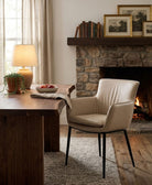 J and M Furniture Dining Chair Kani Leather Armchair in Light Mocha | J&M Furniture