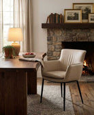 J and M Furniture Dining Chair Kani Leather Armchair in Wheat | J&M Furniture