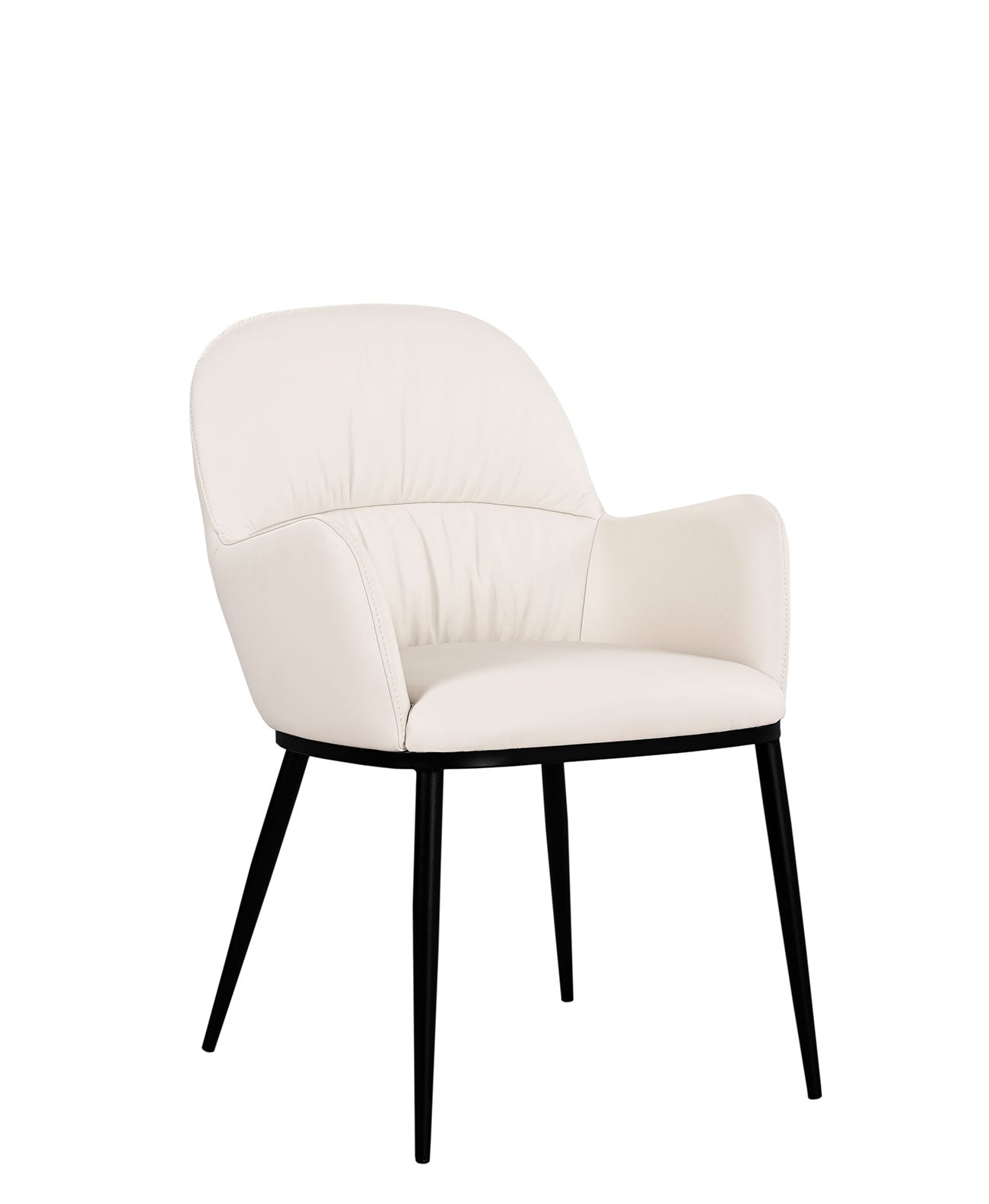 J and M Furniture Dining Chair Kora Leather Armchair in Frost | J&M Furniture