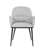J and M Furniture Dining Chair Kora Leather Armchair in Light Grey | J&M Furniture