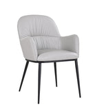 J and M Furniture Dining Chair Kora Leather Armchair in Light Grey | J&M Furniture