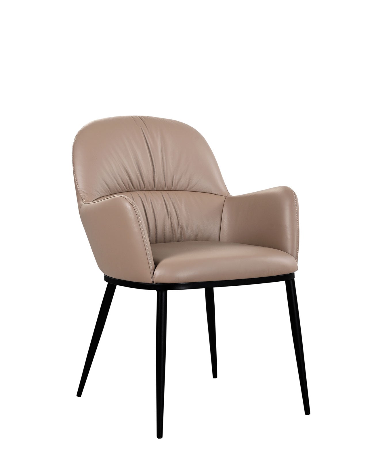 J and M Furniture Dining Chair Kora Leather Armchair in Mocha | J&M Furniture