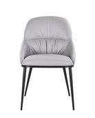 J and M Furniture Dining Chair Kora Leather Chair in Pewter (Pair) | J&M Furniture