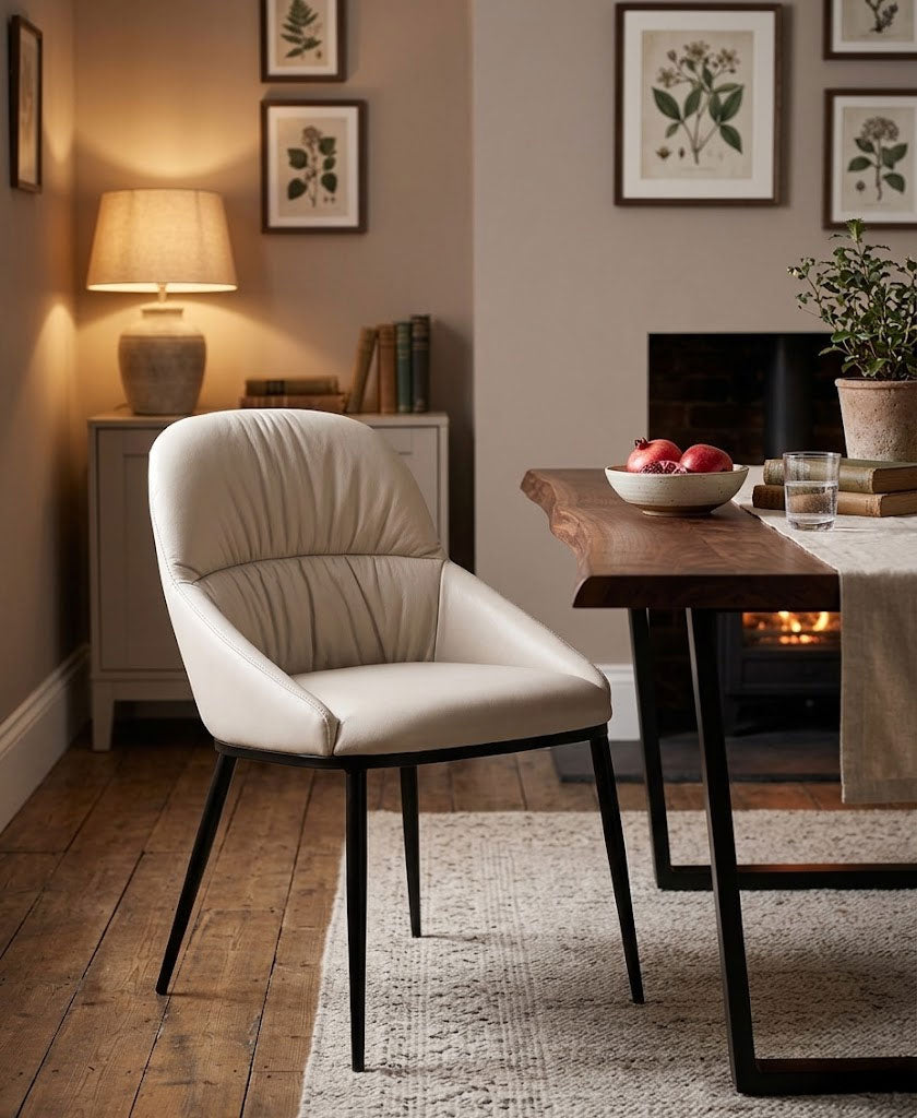 J and M Furniture Dining Chair Kora Leather Chair in Wheat (Pair) | J&M Furniture