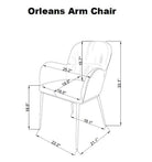 J and M Furniture Dining Chair MC Orleans Armchair Light Grey | J&M Furniture