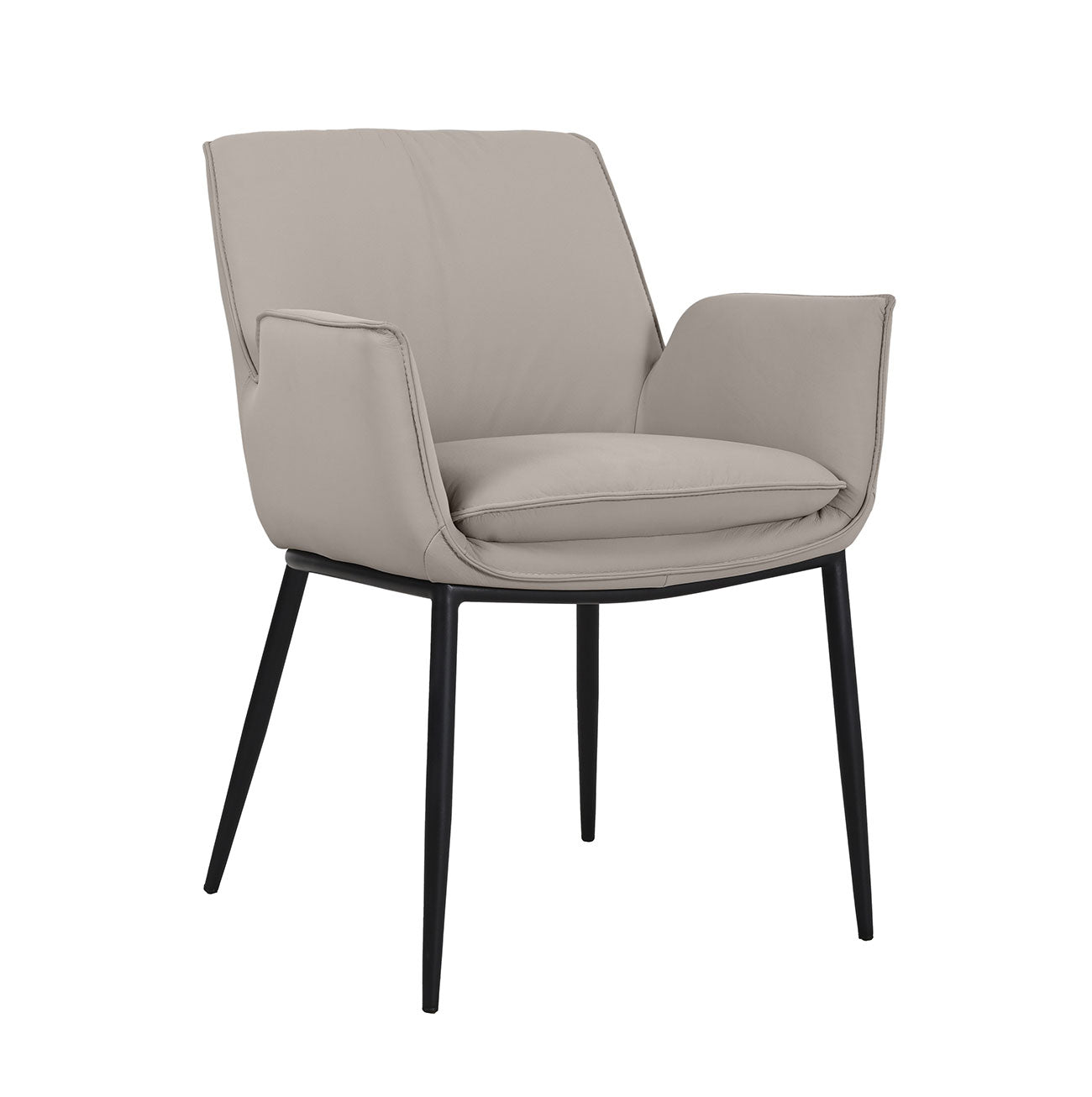 J and M Furniture Dining Chair Nayoga Leather Armchair in Mink 615