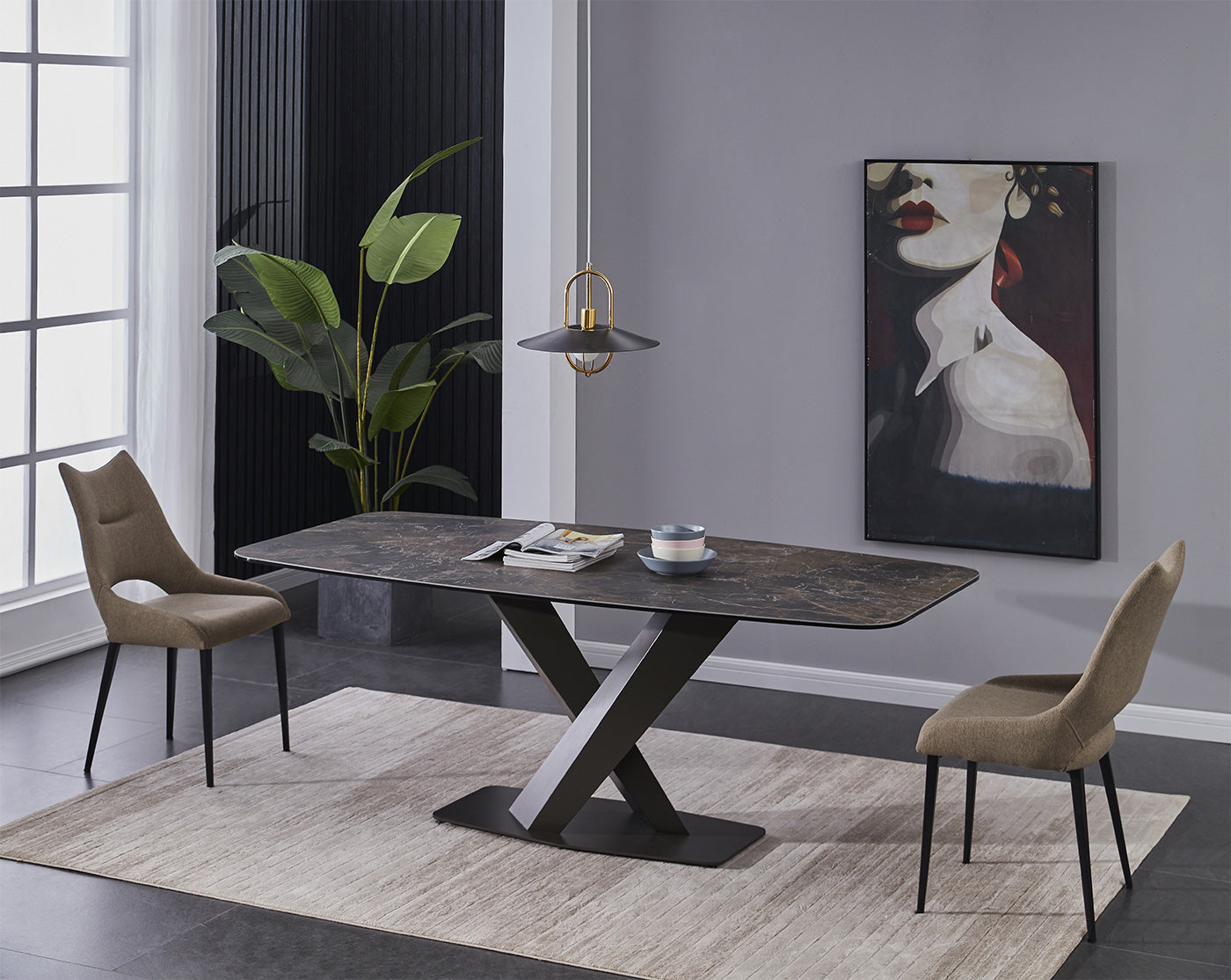 J and M Furniture Dining Table Elegance Fixed Table | J&M Furniture