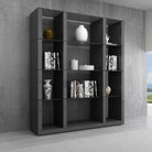 J and M Furniture Display & Storage Grey Cloud  Wall Unit in High Gloss